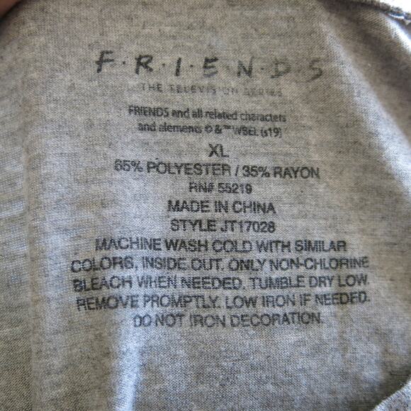 FRIENDS CENTRAL PERK Coffee Cup T Shirt Size XL Women Gray TV Series - Picture 6 of 7